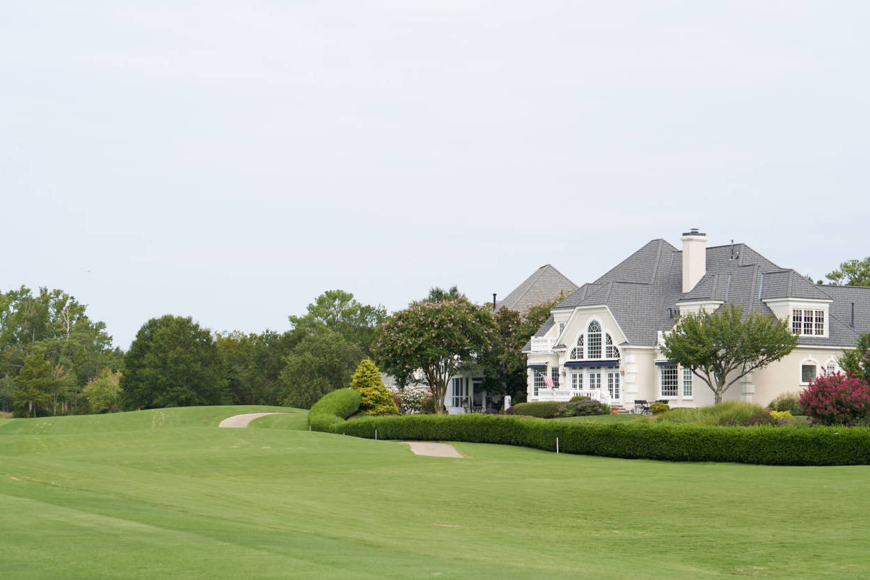 Large house situated along the golf course in Williamsburg VA at Governor's Land.